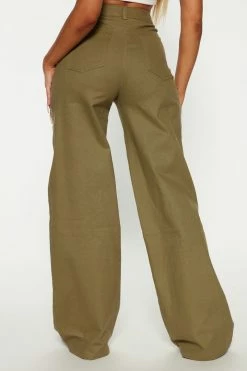 Fashion Nova No Competition Wide Leg Pant 33 - Olive