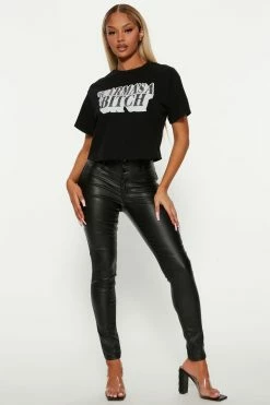 Fashion Nova Second Skin Faux Leather Pants - Black