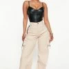 Fashion Nova Oh Baby Cargo Pant 33 - Taupe Pants