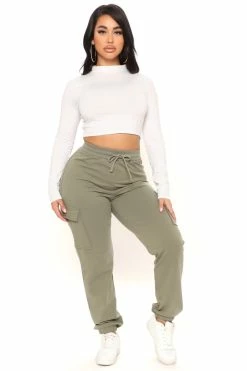 Fashion Nova Take It Away Cargo Joggers - Olive