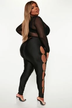 Fashion Nova Attention Seeking Cut Out Legging - Black Leggings