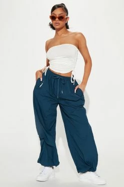Fashion Nova Pants Up To You Oversized Parachute Jogger - Indigo