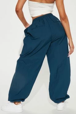 Fashion Nova Pants Up To You Oversized Parachute Jogger - Indigo