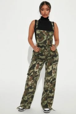 Fashion Nova Secret Mission Cargo Overalls 31 - Camouflage Pants