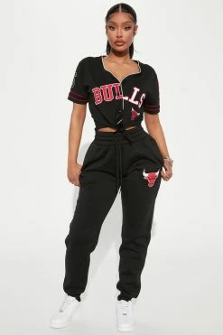 Fashion Nova Pants Bulls Set Up Jogger - Black