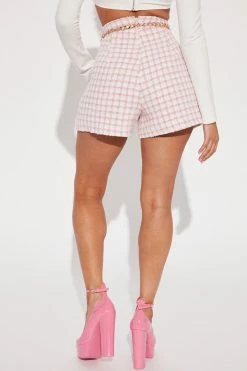 Fashion Nova Upper East Side Tweed Short - Pink