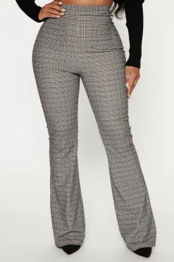 Fashion Nova Get Lost Corduroy Flare Pant 33 - Black/combo Pants