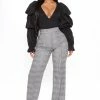 Fashion Nova Pants Victoria High Waisted Dress Pant Plaid - Black/White