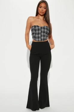 Fashion Nova Lindsay Wide Leg Pant - Black Pants