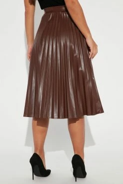 Fashion Nova Stating Facts Midi Skirt - Brown Skirts & Skorts