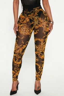 Fashion Nova Spare No Expense Mesh Legging - Black/combo