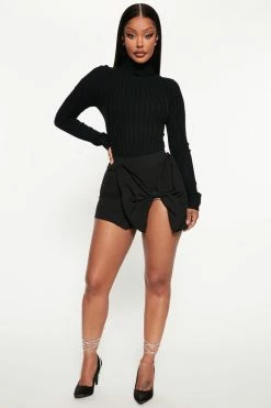 Fashion Nova All You Need Mini Bow Skirt - Black Skirts & Skorts
