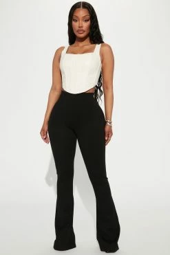 Fashion Nova Emily Flare Pant - Black
