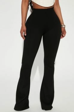 Fashion Nova Emily Flare Pant - Black