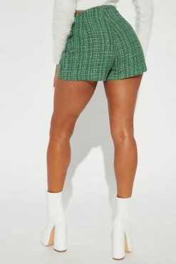 Fashion Nova Elite Socialite Tweed Skort - Green Skirts & Skorts