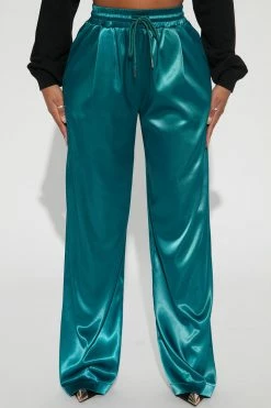 Fashion Nova Keep You Busy Satin Pant 32 - Hunter Pants