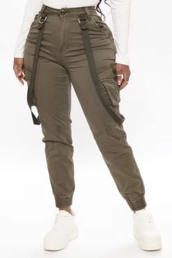 Fashion Nova You Blew It Cargo Pant - Olive Pants