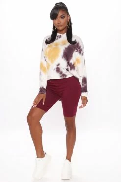 Fashion Nova Shorts My Favorite Biker Short - Burgundy