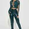Fashion Nova Late Night Texts Vinyl Pants - Hunter