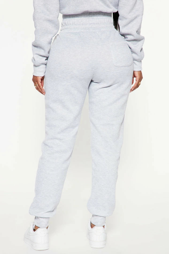 Fashion Nova Lakers Set Up Jogger - Heather Grey