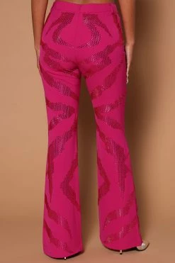 Fashion Nova Pants Gina Embellished Wide Leg Pant - Pink