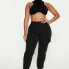 Fashion Nova Let's Relax Jogger Sweatpants - Black