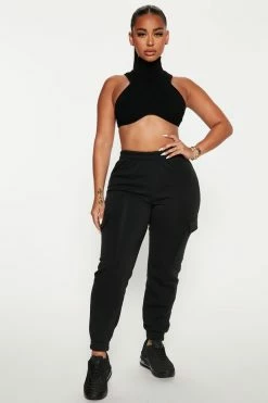 Fashion Nova Let's Relax Jogger Sweatpants - Black