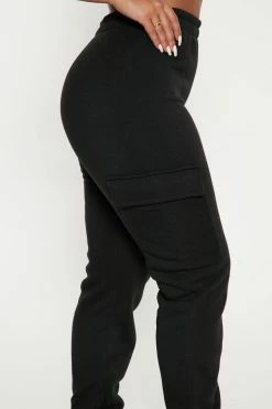 Fashion Nova Let's Relax Jogger Sweatpants - Black