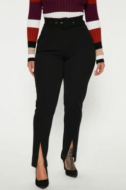 Fashion Nova Lina Trouser Pant - Black Pants