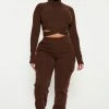 Fashion Nova Let's Relax Jogger Sweatpants - Chocolate