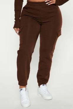 Fashion Nova Let's Relax Jogger Sweatpants - Chocolate