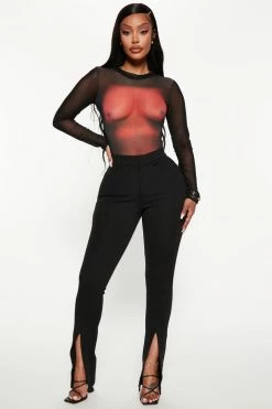 Fashion Nova Figure It Out Skinny Pant 32 - Black Pants