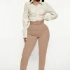 Best Pirce ✨ Fashion Nova Pants Lina Trouser Pant - Taupe 😀 2 Fashion Nova Pants Lina Trouser Pant - Taupe