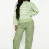 Fashion Nova Pants A Different Level Cargo Parachute Jogger - Green