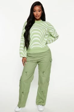 Fashion Nova Pants A Different Level Cargo Parachute Jogger - Green