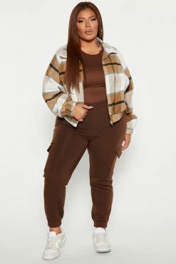 Fashion Nova Let's Relax Jogger Sweatpants - Chocolate