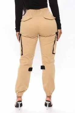 Fashion Nova Pants Can't Get With You Cargo Pant - Khaki/combo