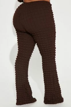 Fashion Nova Cloud Nine Flare Pant - Chocolate Pants