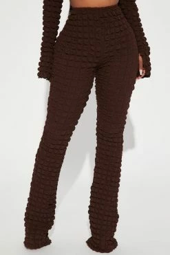 Fashion Nova Cloud Nine Flare Pant - Chocolate Pants