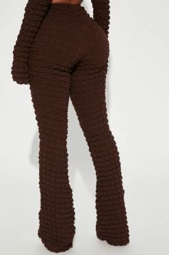 Fashion Nova Cloud Nine Flare Pant - Chocolate Pants