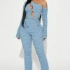Fashion Nova Cloud Nine Flare Pant - Slate Blue Pants