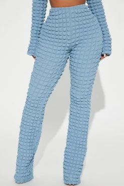 Fashion Nova Cloud Nine Flare Pant - Slate Blue Pants