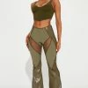 Fashion Nova Pants Wild One Flare Pant 33 - Olive