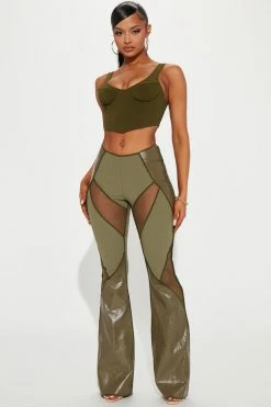 Fashion Nova Pants Wild One Flare Pant 33 - Olive