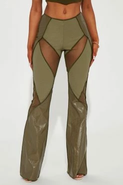 Fashion Nova Pants Wild One Flare Pant 33 - Olive