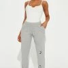 Fashion Nova Deanna Distressed Jogger - Heather Grey Pants