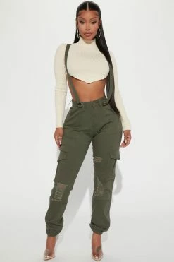 Fashion Nova Get On My Level Cargo Pants - Olive