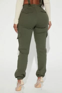 Fashion Nova Get On My Level Cargo Pants - Olive