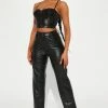 Fashion Nova Truly Chic Faux Leather Pant 29 - Black Pants