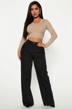 Fashion Nova Ravyn Trouser Pant - Black Pants
